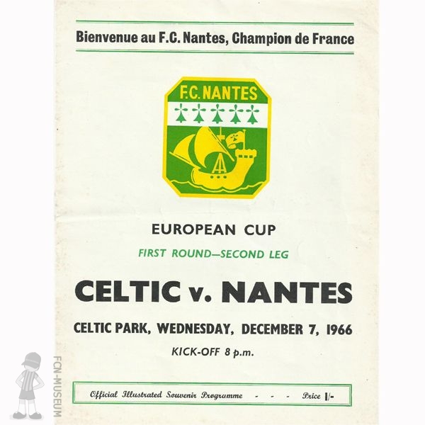 1966-67 8ème retour Celtic Nantes (Programme)