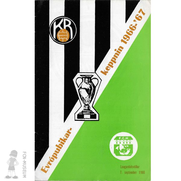 1966-67 Tour préliminaire aller KR Reykjavik Nantes (Programme)