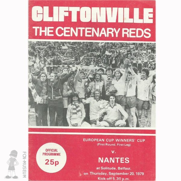 1979-80  16ème aller Cliftonville Nantes (Programme)