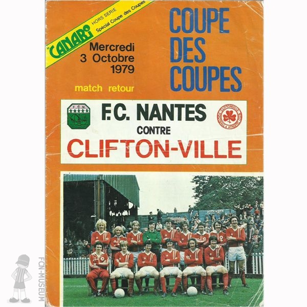 1979-80  16ème retour Nantes Cliftonville (Programme)