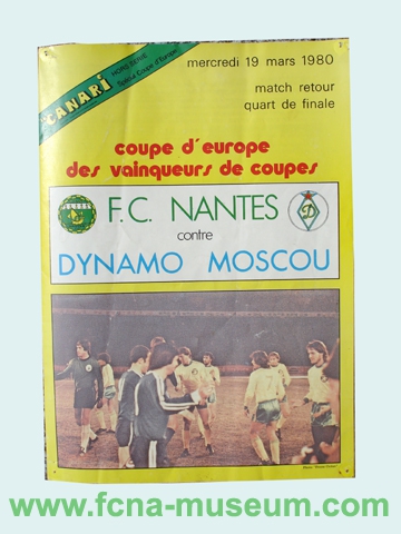 1979-80  quart aller Dynamo Moscou Nantes - 2