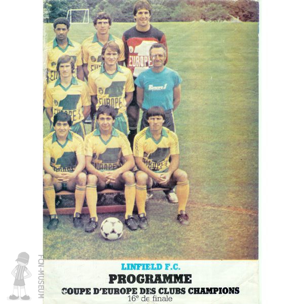 1980-81 16ème retour Nantes Linfield (programme)