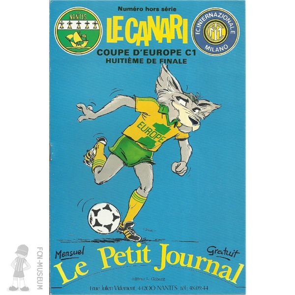 1980-81 8ème aller Nantes Inter Milan(Programme)