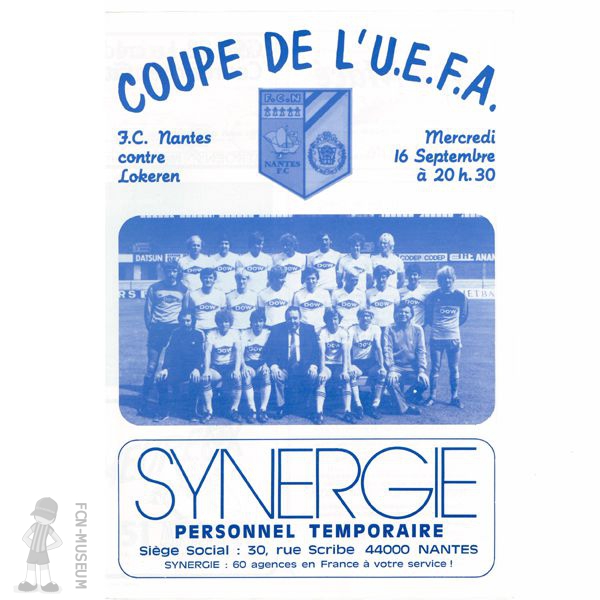 1981-82 32ème aller Nantes Lokeren (Programme)