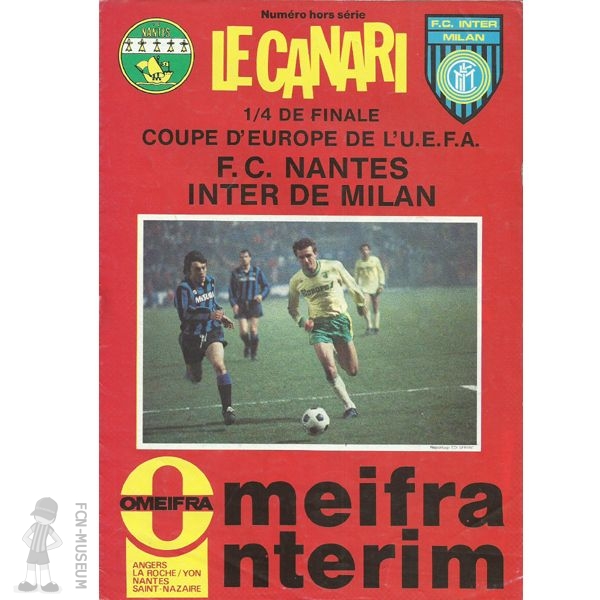 1985-86 quart retour Nantes Inter (Programme)