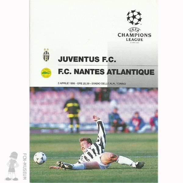 1995-96 demi aller Juventus Nantes (Programme)