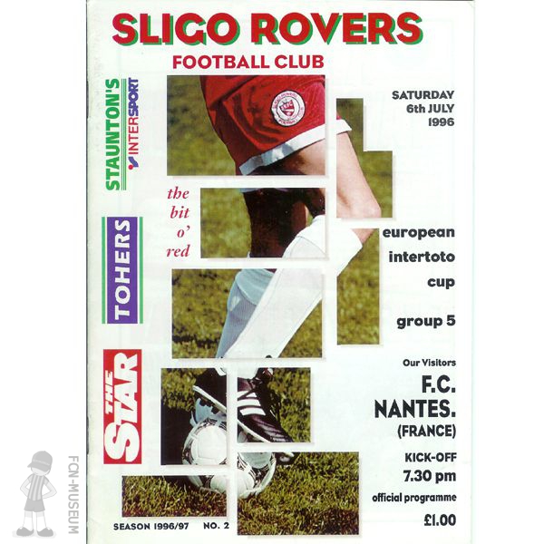 1996-97  Poule 2ème J. Sligo Nantes (Programme)