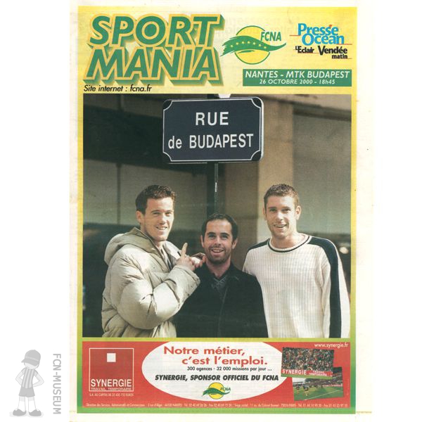 2000-01  2nd tour aller Nantes Budapest (Programme)