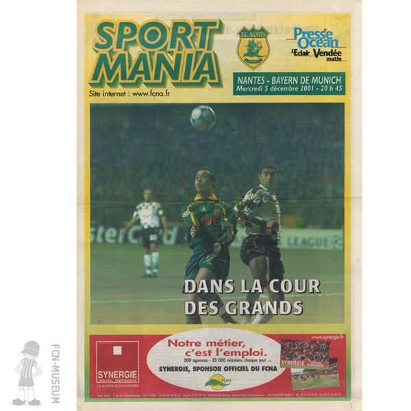 2001-02 2ème phase 2ème J. Nantes Bayern (programme)