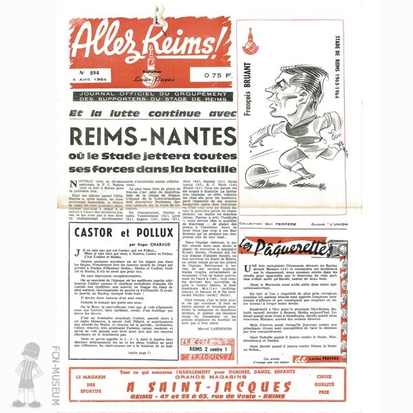 1963-64 27ème j Reims Nantes (Programme)