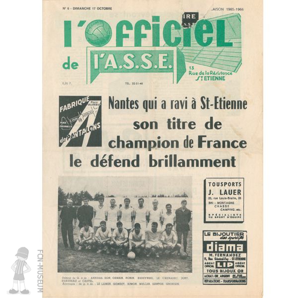 1965-66 10ème j Saint Etienne Nantes