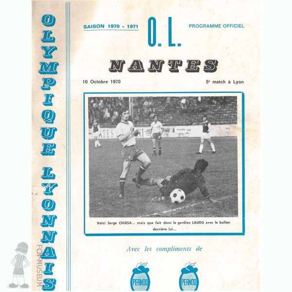 1970-71 10ème j Lyon Nantes (Programme)