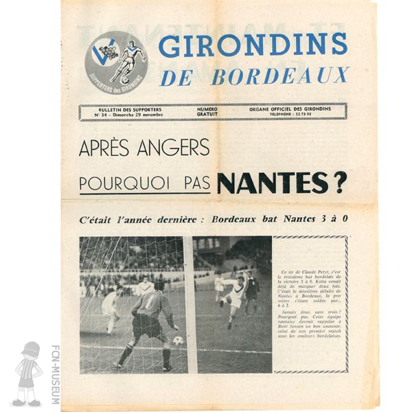 1970-71 16ème j Bordeaux Nantes