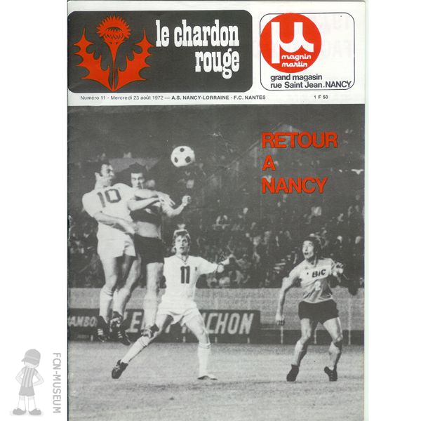 1972-73 03ème j Nancy Nantes (Programme)