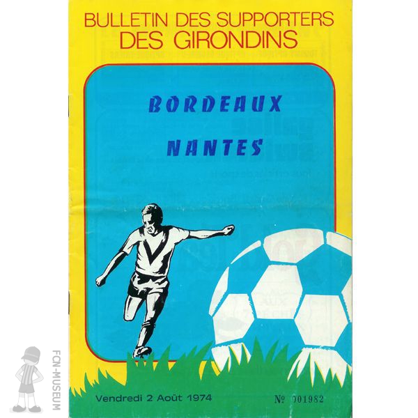 1974-75 01ère j Bordeaux Nantes (Programme)