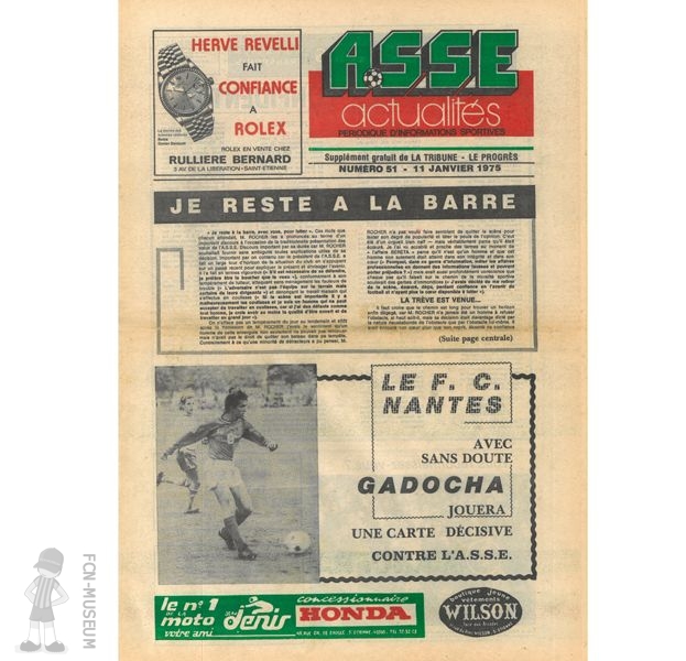 1974-75 23ème j  Saint Etienne Nantes (Programme)