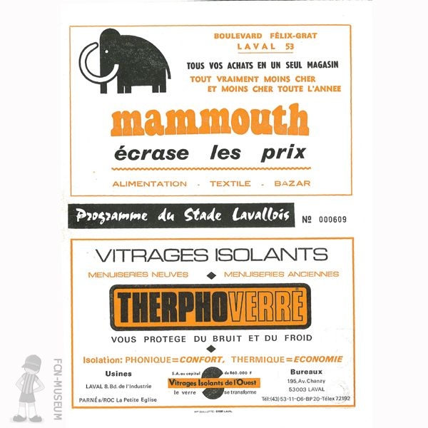 1976-77 34ème j Laval Nantes (Programme)