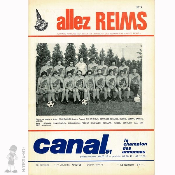 1977-78 14ème j Reims Nantes (Programme)