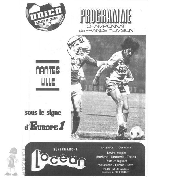 1978-79 06ème j Nantes Lille (Programme)