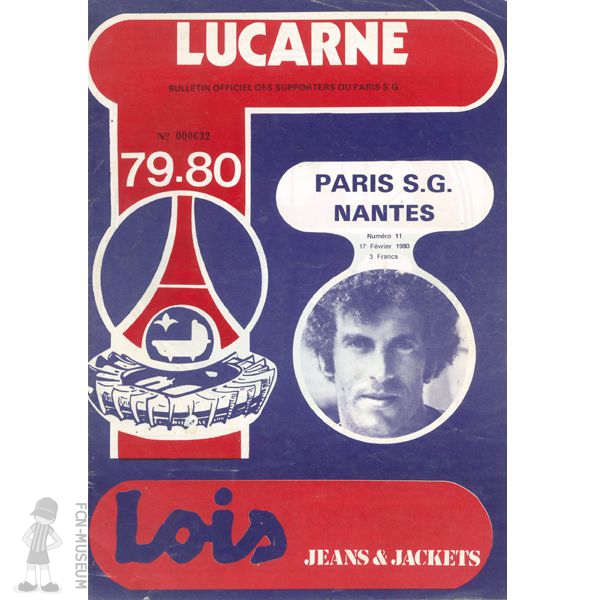 1979-80 25ème j Paris SG Nantes (Programme)