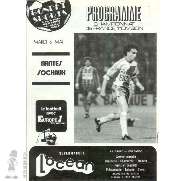 1979-80 36ème j Nantes Sochaux (Programme)