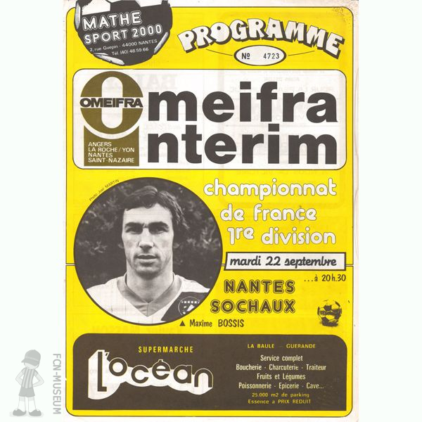 1981-82 10ème j Nantes Sochaux (Programme)