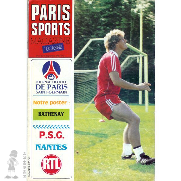 1982-83 05ème j Paris SG Nantes (Programme)