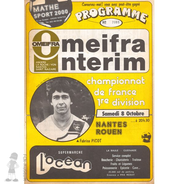 1983-84 13ème j Nantes Rouen (Programme)