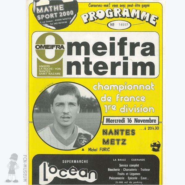 1983-84 18ème j Nantes Metz (Programme)
