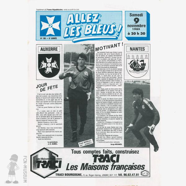 1985-86 19ème j Auxerre Nantes