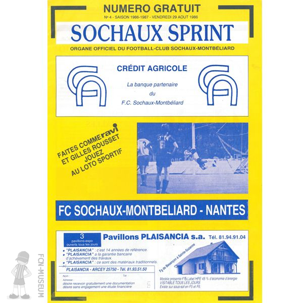1986-87 07ème j Sochaux Nantes