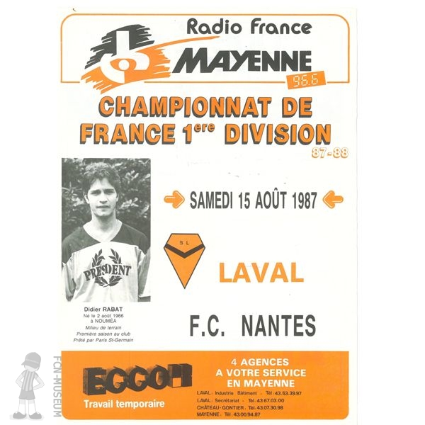 1987-88 05ème j Laval Nantes (Programme)