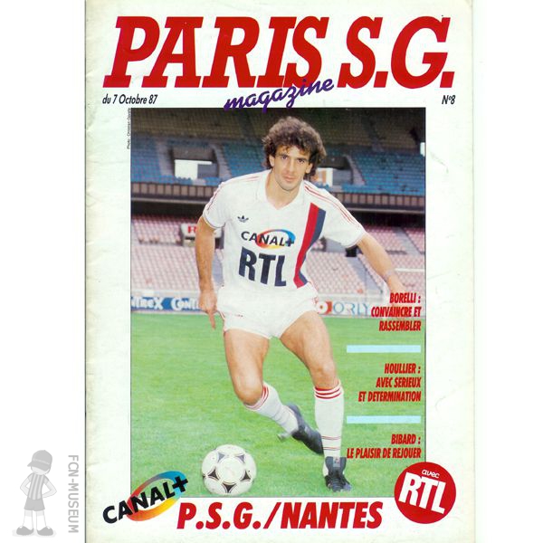1987-88 14ème j Paris SG Nantes (Programme)