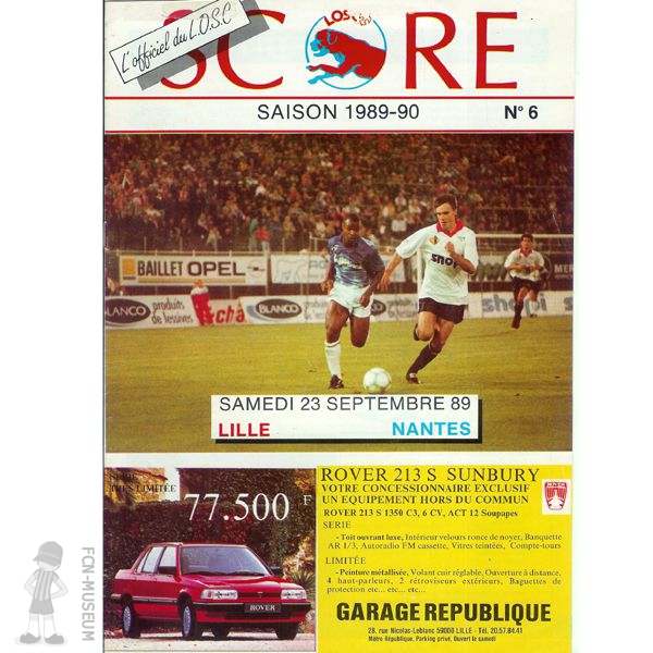 1989-90 11ème j Lille Nantes