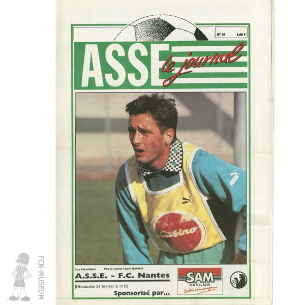 1990-91 28ème j St Etienne Nantes (Programme)