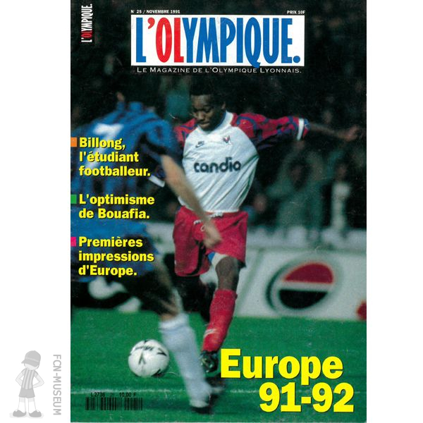 1991-92 19ème j Lyon Nantes (Programme)