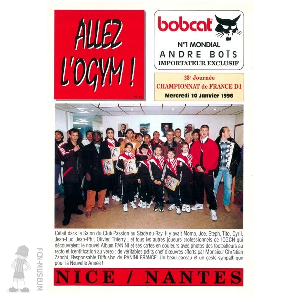 1995-96 23ème j Nice Nantes (Programme)