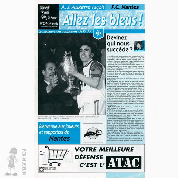 1995-96 38ème j Auxerre Nantes (Programme)