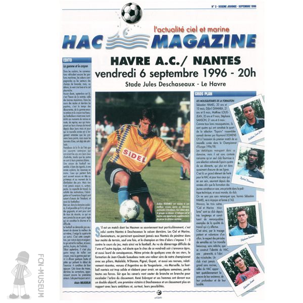 1996-97 06ème j Le Havre Nantes (Programme)