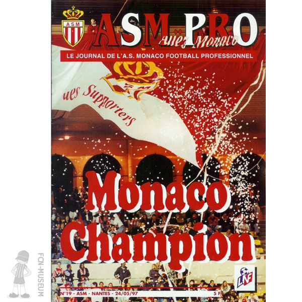 1996-97 38ème j Monaco Nantes (Programme)