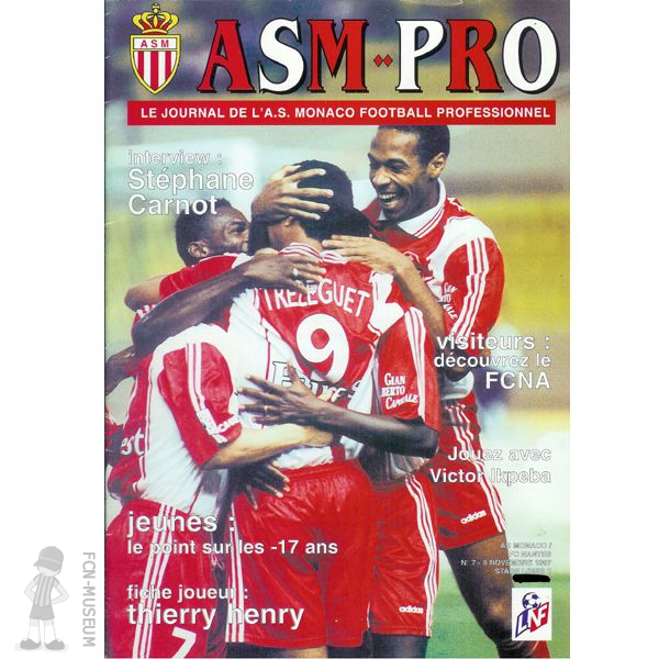 1997-98 15ème j Monaco Nantes (Programme)