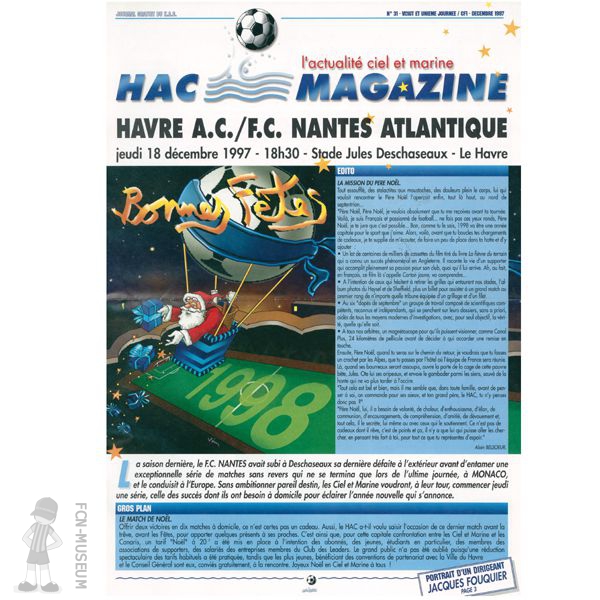 1997-98 21ème j Le Havre Nantes (Programme)