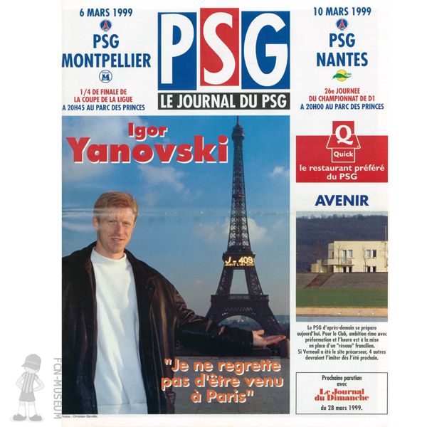 1998-99 26ème j Paris SG Nantes (Programme)