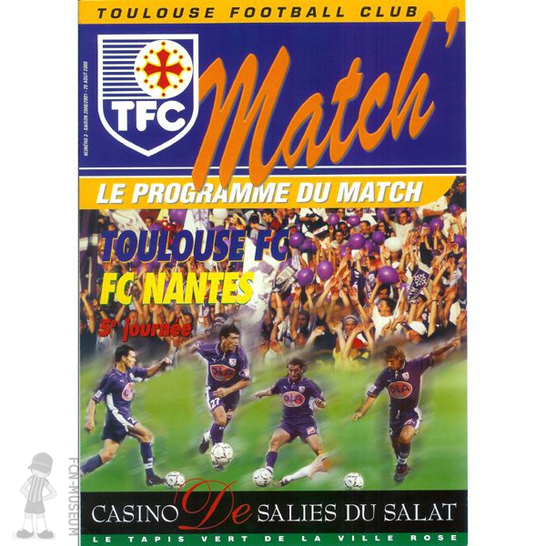 2000-01 05ème j Toulouse Nantes (Programme)