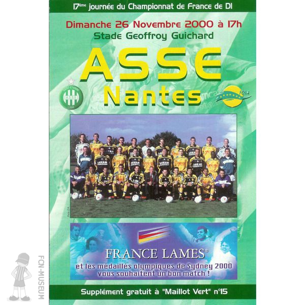 2000-01 17ème j St Etienne Nantes (Programme)
