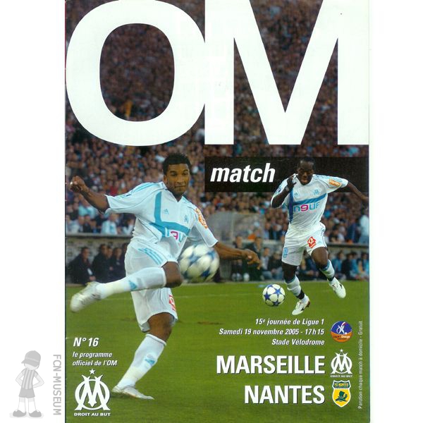 2005-06 15ème j Marseille Nantes (Programme)