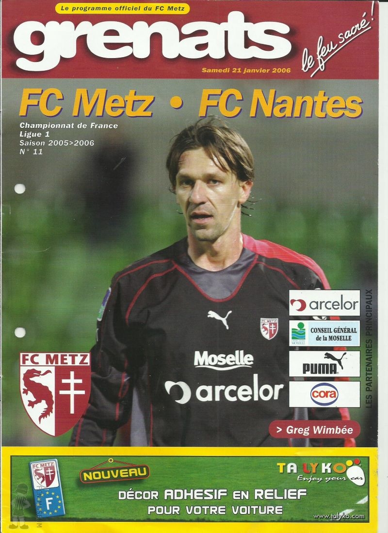 2005-06 23ème j Metz Nantes (Programme)