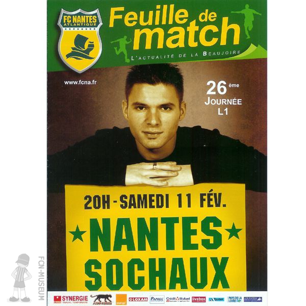 2005-06 26ème j Nantes Sochaux (Programme)