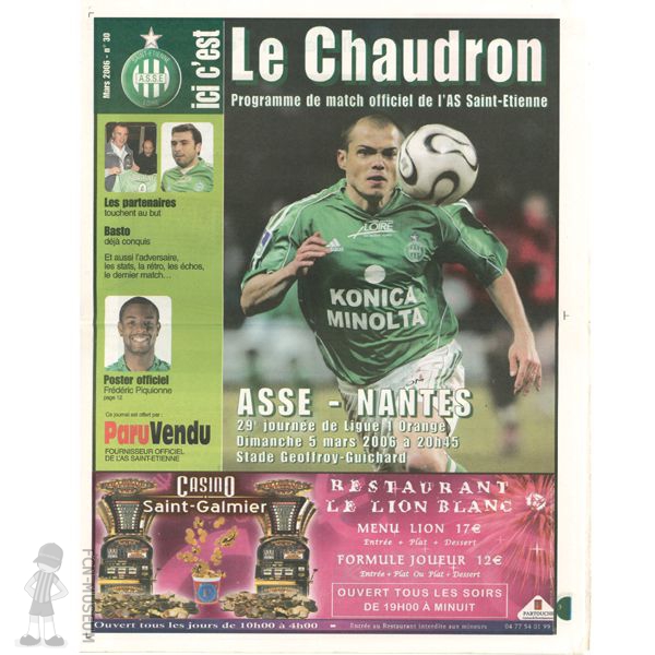 2005-06 29ème j Saint Etienne Nantes (Programme)