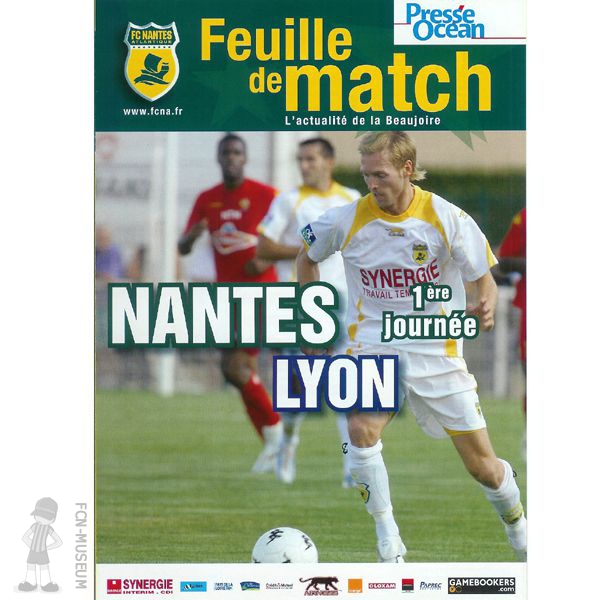 2006-07 01ère j Nantes Lyon (Programme)